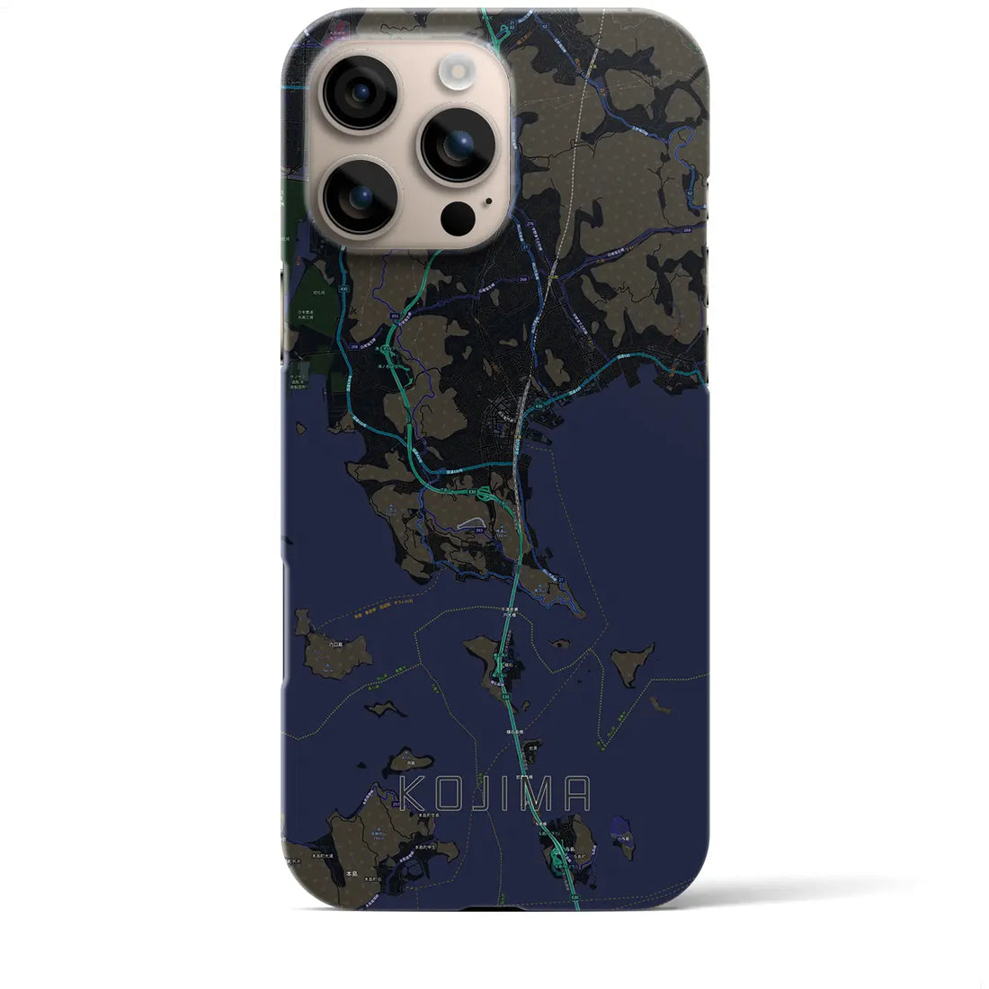【児島(岡山県)】地図柄iPhoneケース(バックカバータイプ)