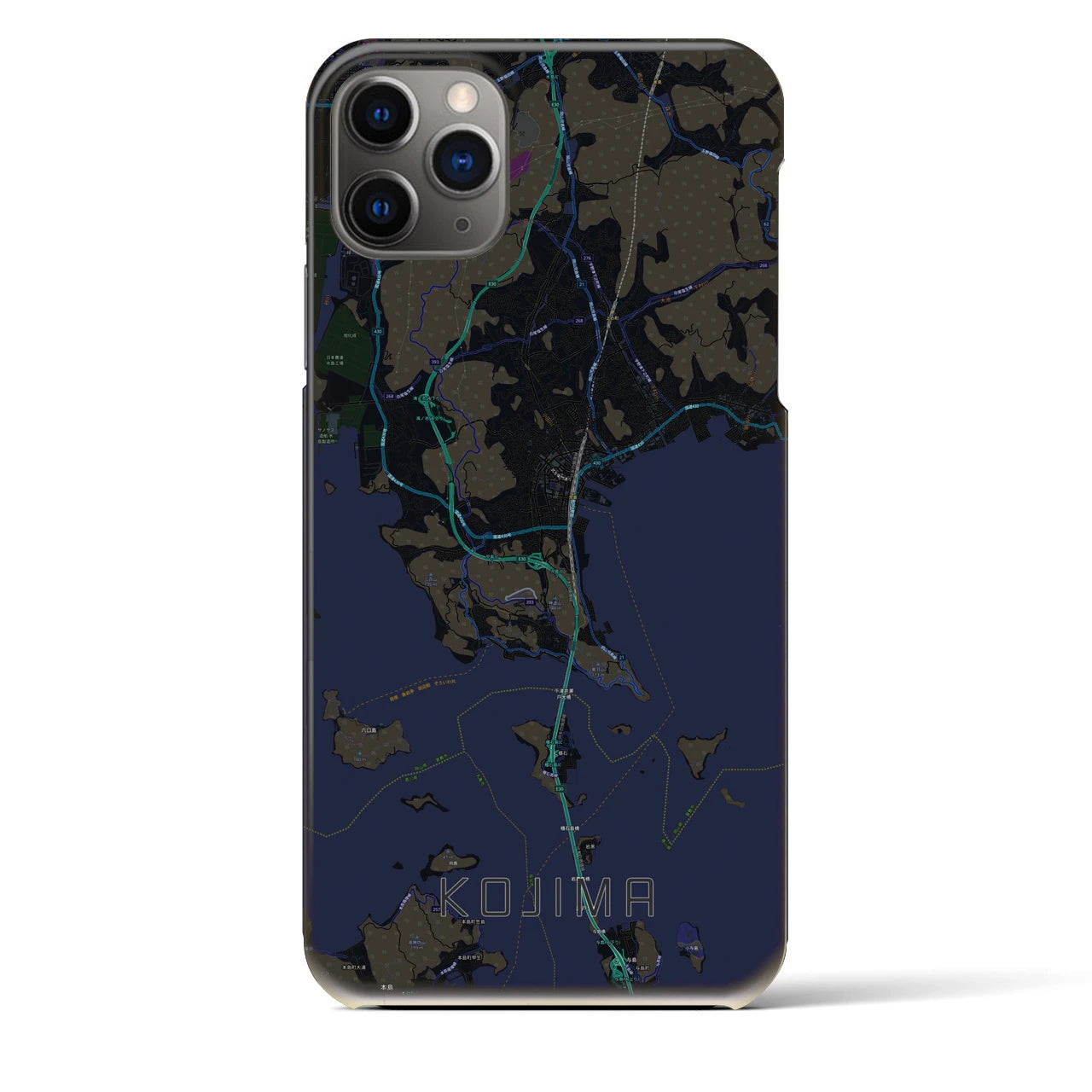 【児島（岡山県）】地図柄iPhoneケース（バックカバータイプ）