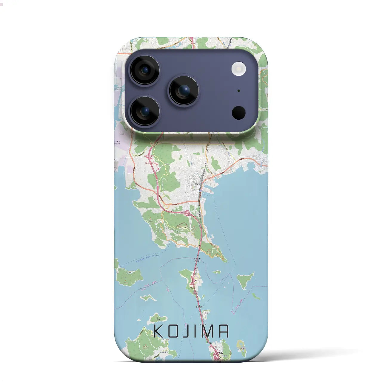 【児島（岡山県）】地図柄iPhoneケース（バックカバータイプ）