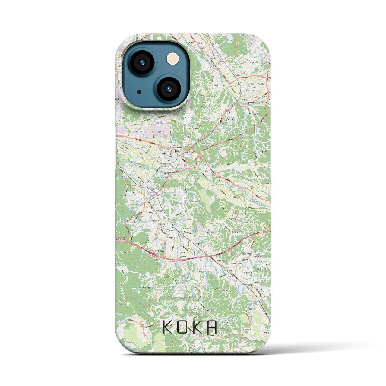 【甲賀（滋賀県）】地図柄iPhoneケース（バックカバータイプ）