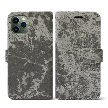 【甲賀（滋賀県）】地図柄iPhoneケース（手帳タイプ）モノトーン・iPhone 11 Pro 用