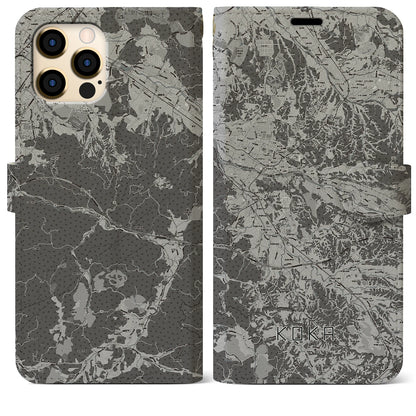 【甲賀（滋賀県）】地図柄iPhoneケース（手帳タイプ）モノトーン・iPhone 12 Pro Max 用