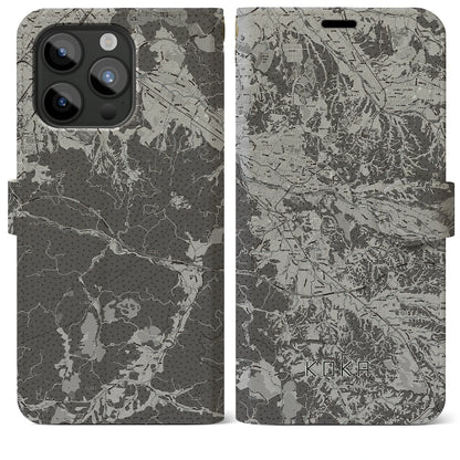 【甲賀（滋賀県）】地図柄iPhoneケース（手帳タイプ）モノトーン・iPhone 15 Pro Max 用