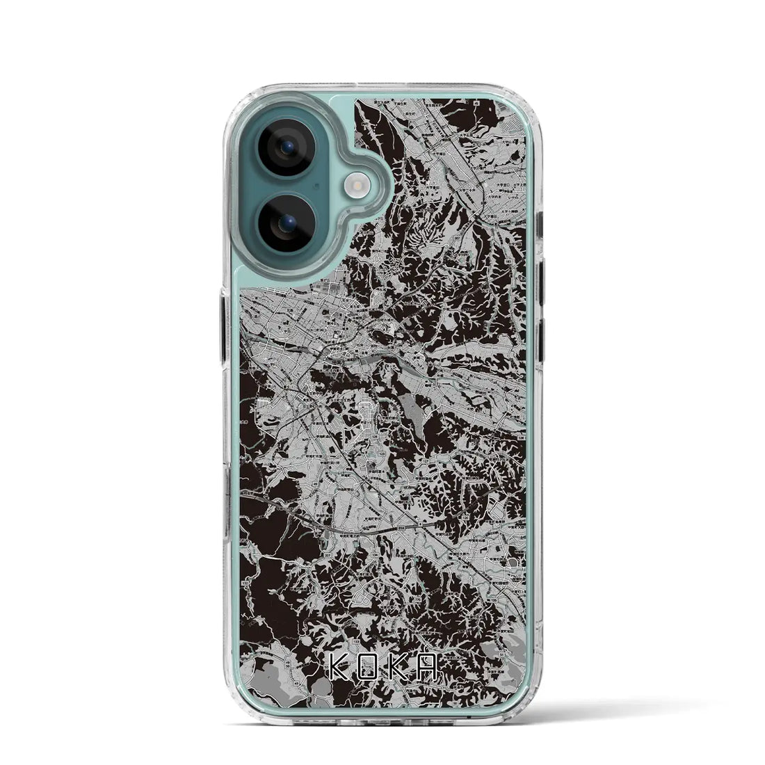 【甲賀（滋賀県）】地図柄iPhoneケース（MagSafeタイプ）モノトーン・iPhone 16 Pro 用