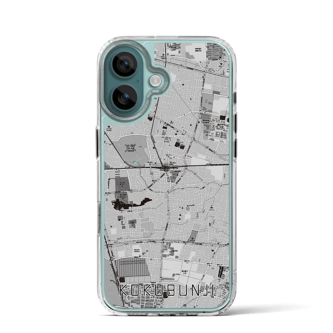 【国分寺(東京都)】地図柄iPhoneケース(MagSafeタイプ)モノトーン・iPhone 16 Pro 用