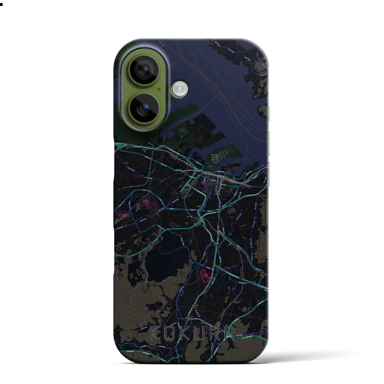 【小倉（福岡県）】地図柄iPhoneケース（バックカバータイプ）