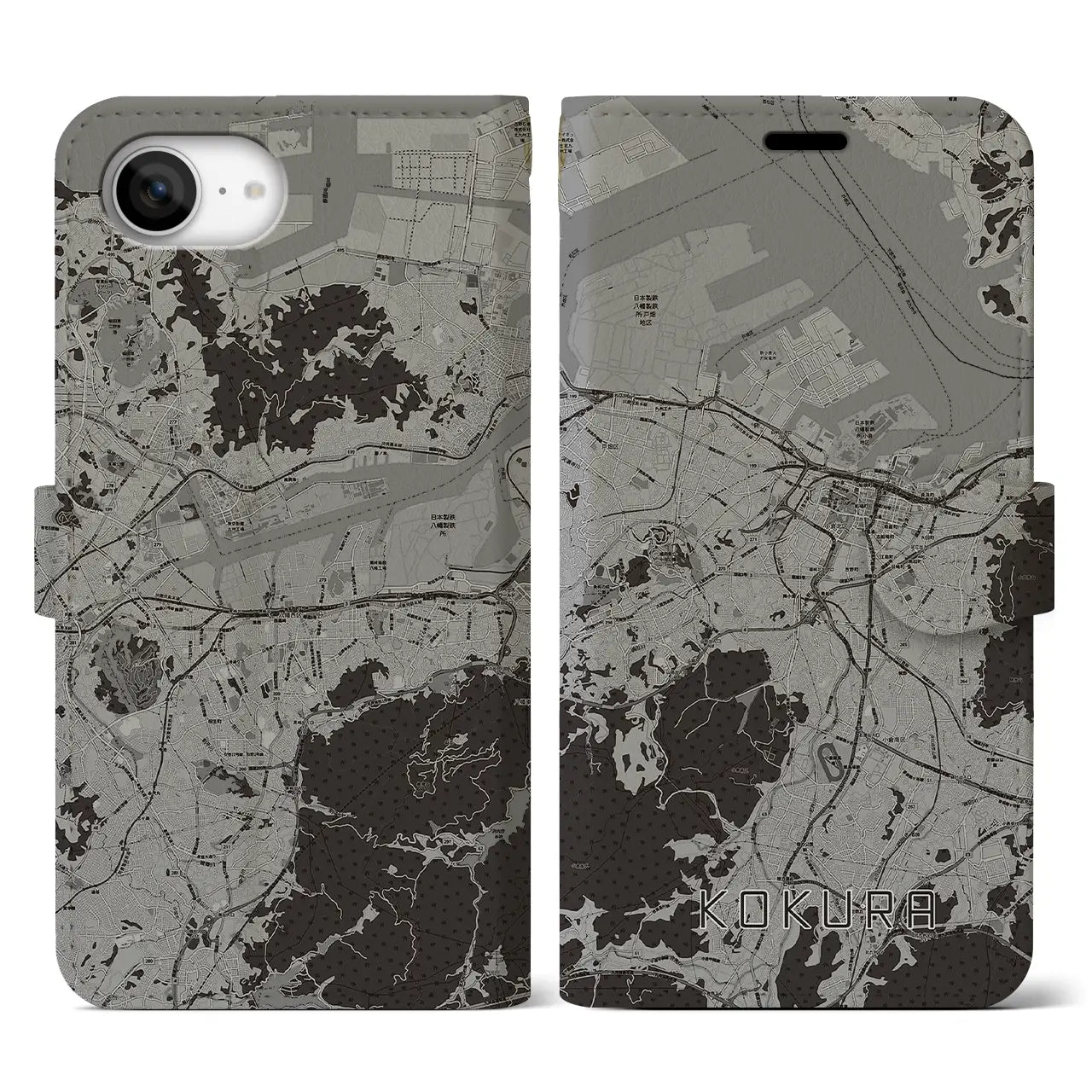 【小倉（福岡県）】地図柄iPhoneケース（手帳タイプ）