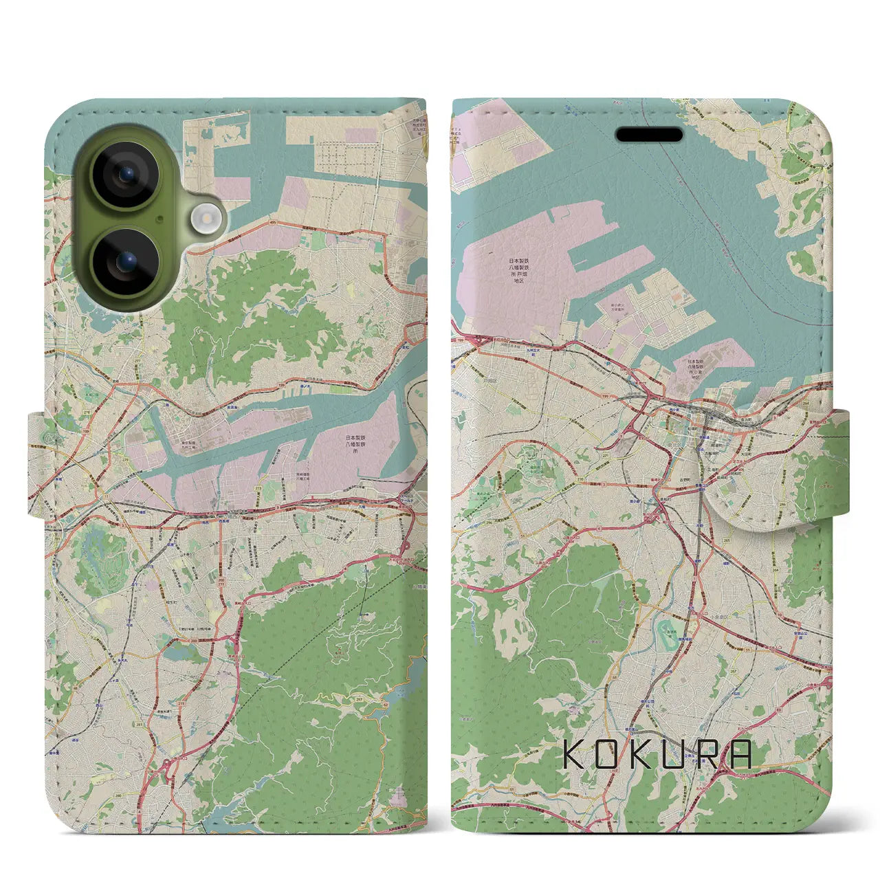 【小倉（福岡県）】地図柄iPhoneケース（手帳タイプ）