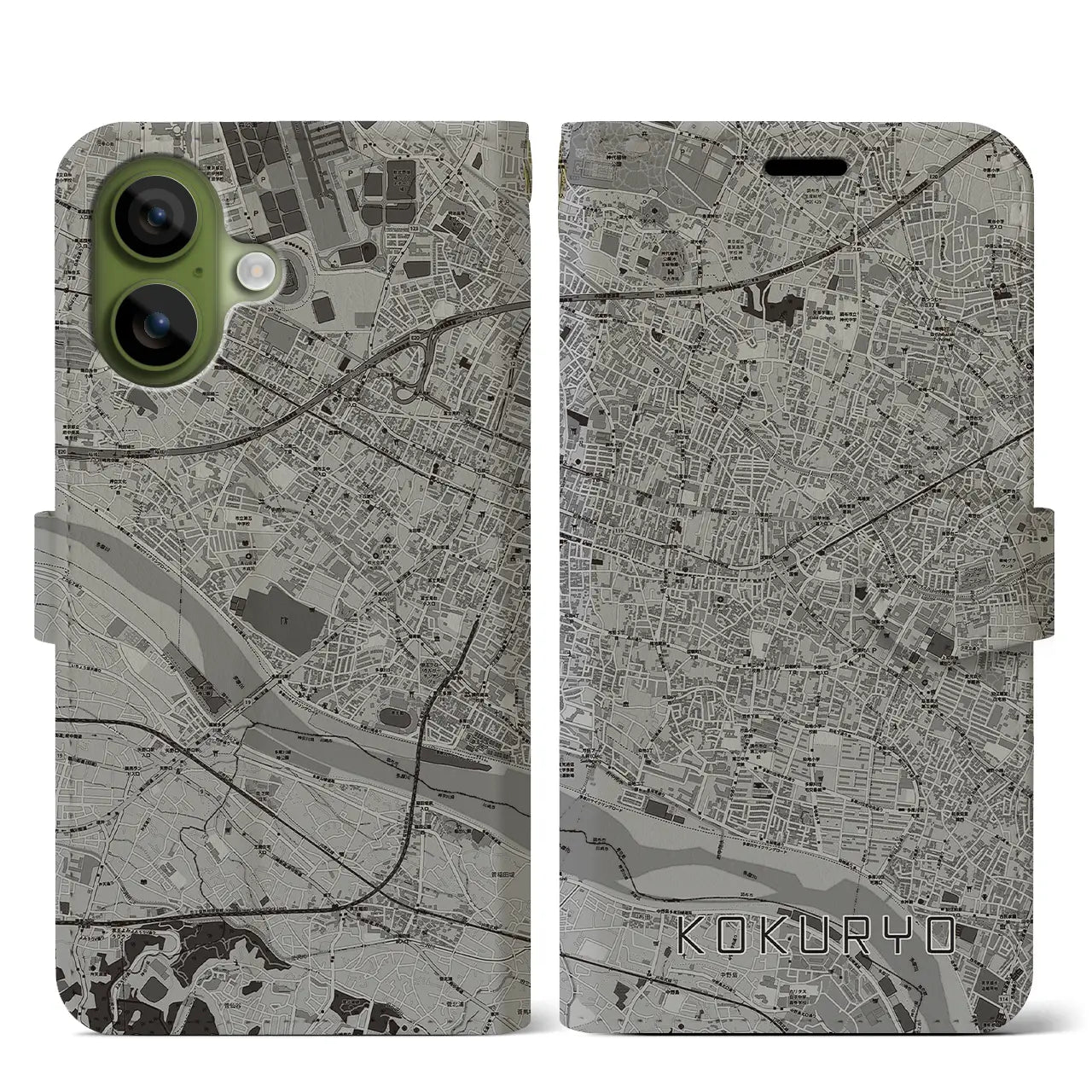 【国領（東京都）】地図柄iPhoneケース（手帳タイプ）