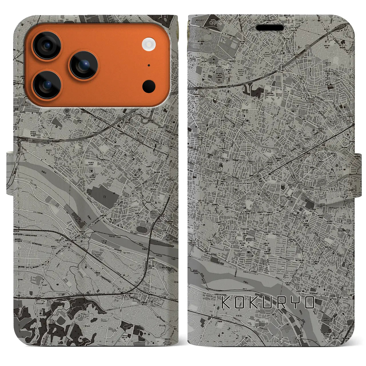 【国領（東京都）】地図柄iPhoneケース（手帳タイプ）