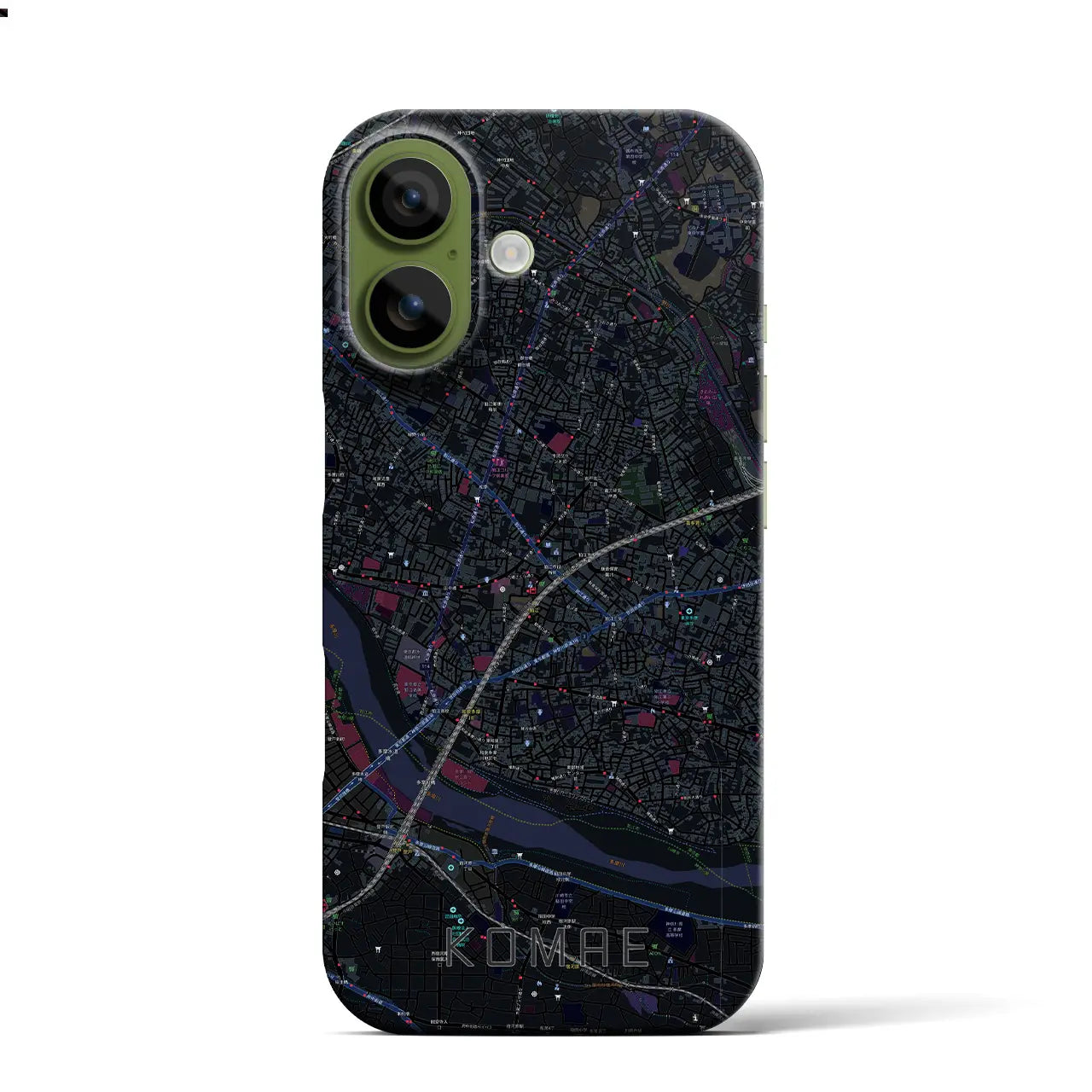 【狛江（東京都）】地図柄iPhoneケース（バックカバータイプ）