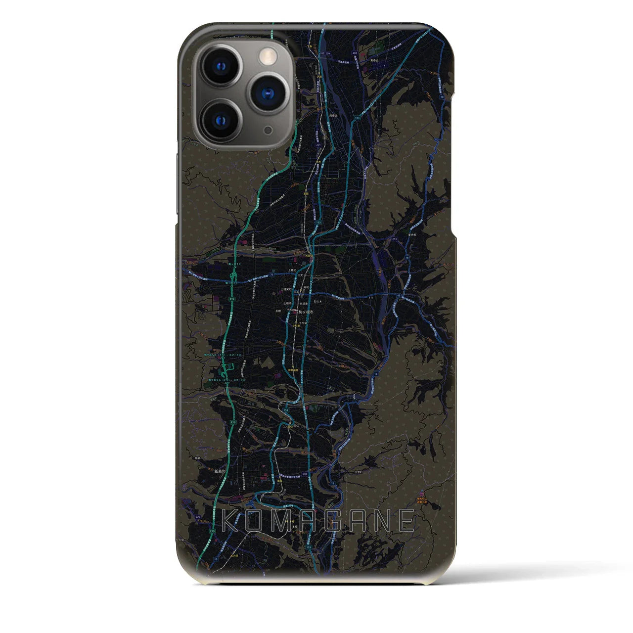 【駒ヶ根（長野県）】地図柄iPhoneケース（バックカバータイプ）