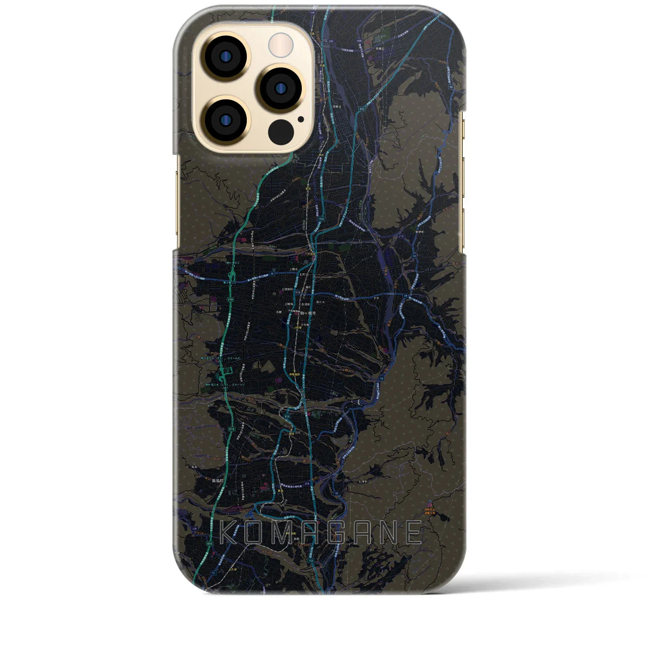 【駒ヶ根（長野県）】地図柄iPhoneケース（バックカバータイプ）