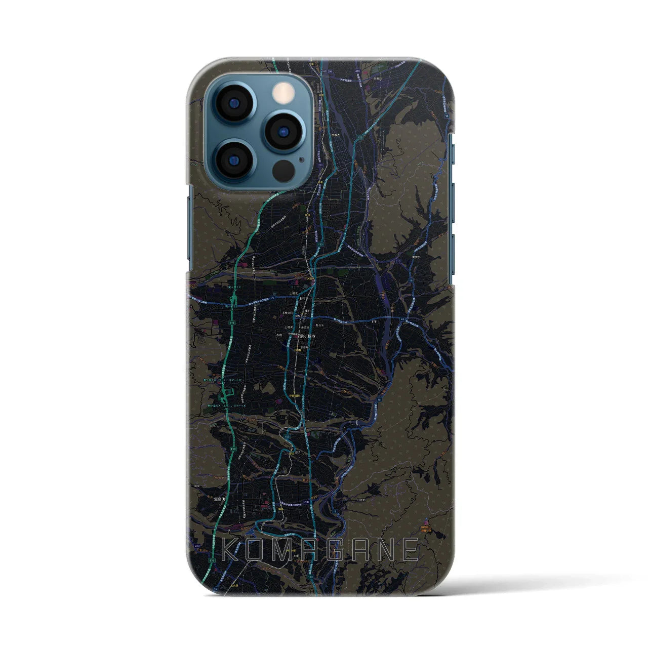【駒ヶ根（長野県）】地図柄iPhoneケース（バックカバータイプ）