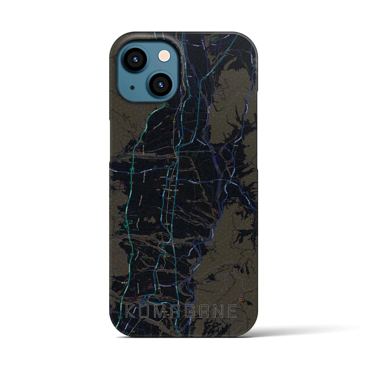 【駒ヶ根（長野県）】地図柄iPhoneケース（バックカバータイプ）