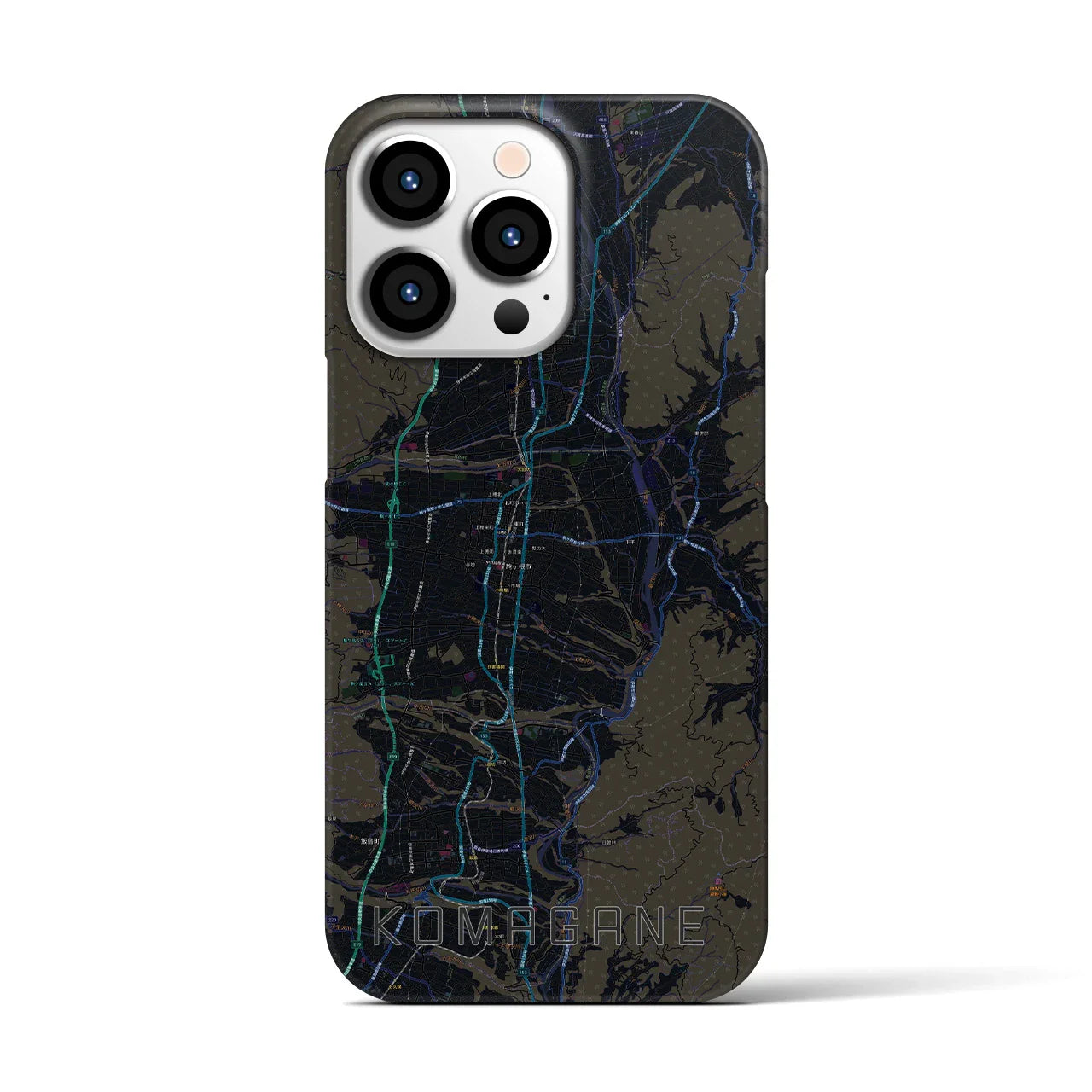 【駒ヶ根（長野県）】地図柄iPhoneケース（バックカバータイプ）