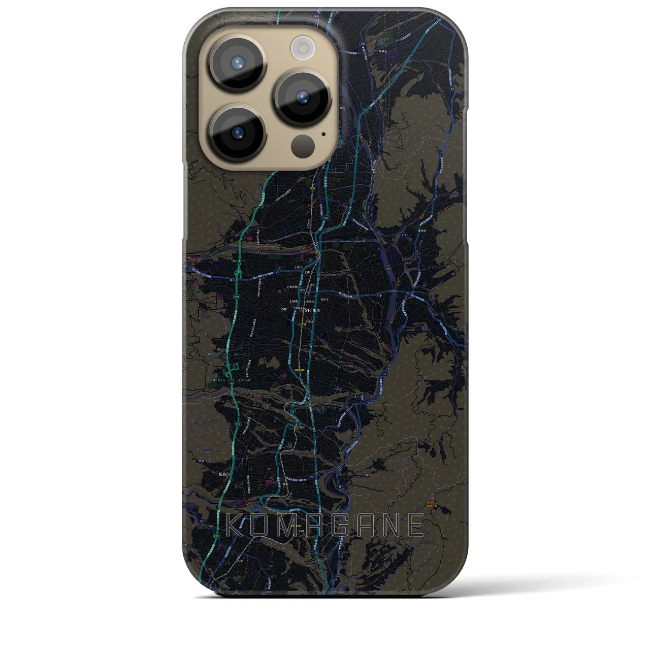 【駒ヶ根（長野県）】地図柄iPhoneケース（バックカバータイプ）