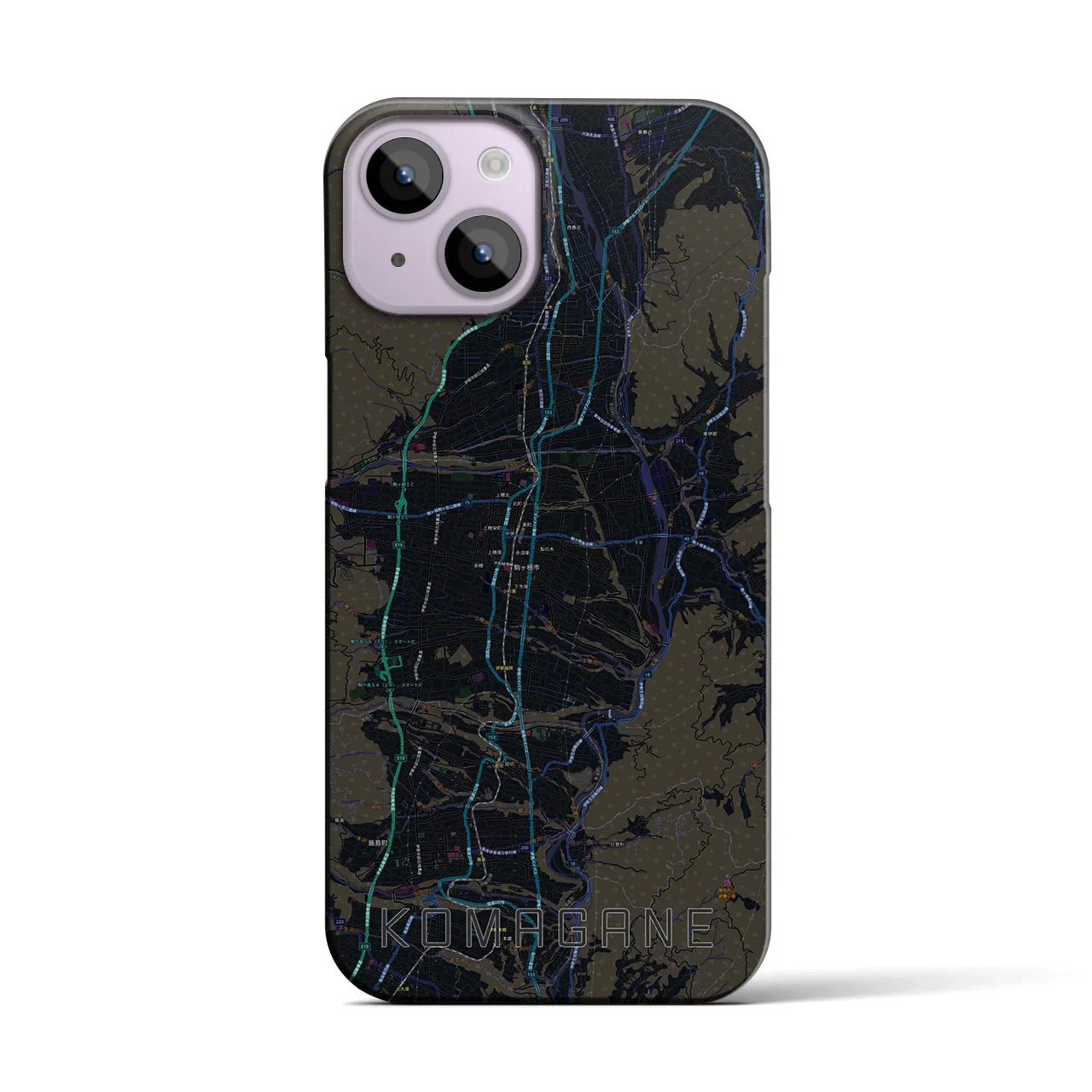 【駒ヶ根（長野県）】地図柄iPhoneケース（バックカバータイプ）