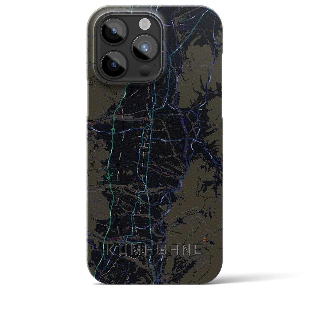 【駒ヶ根（長野県）】地図柄iPhoneケース（バックカバータイプ）