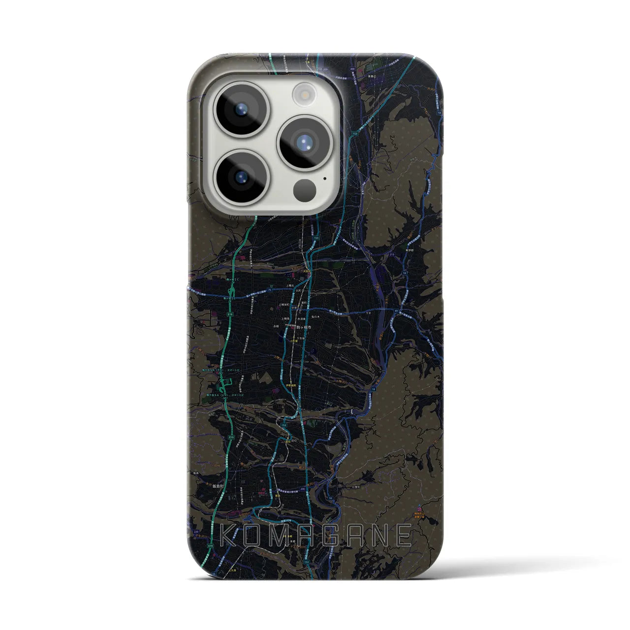 【駒ヶ根（長野県）】地図柄iPhoneケース（バックカバータイプ）
