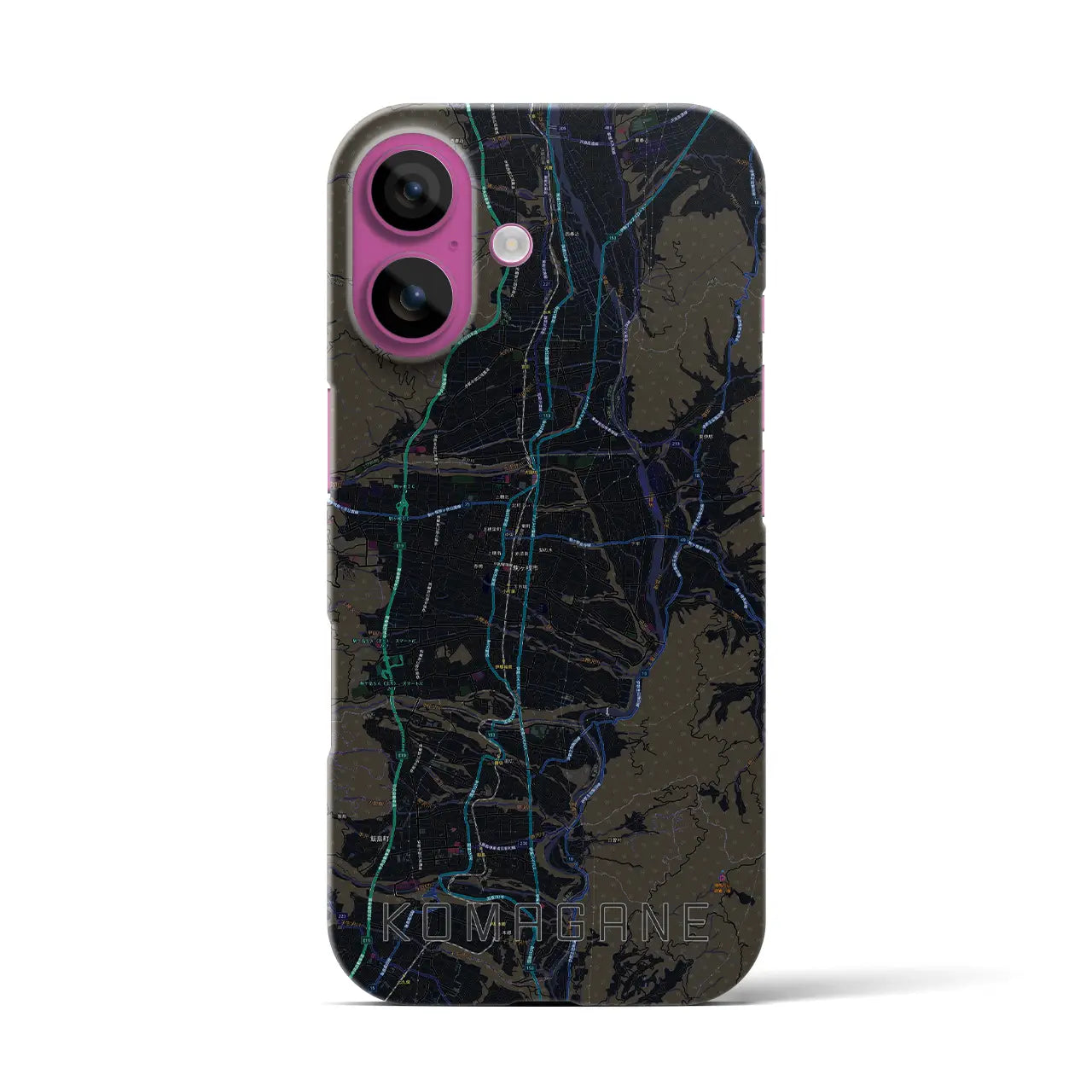 【駒ヶ根（長野県）】地図柄iPhoneケース（バックカバータイプ）