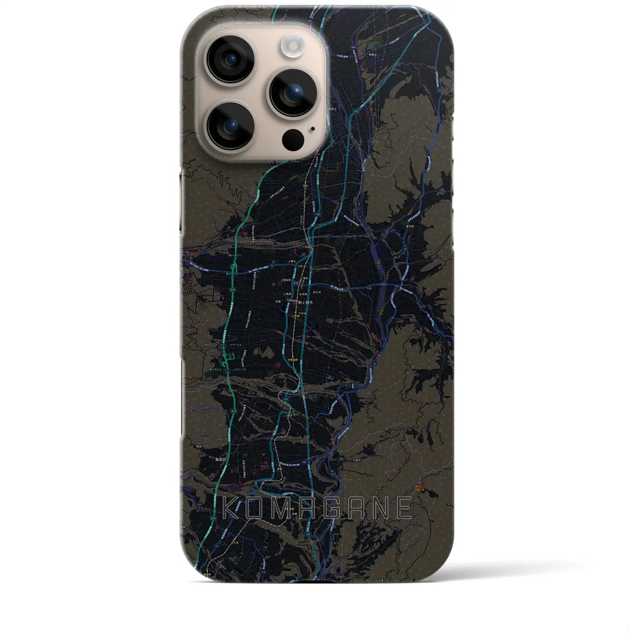 【駒ヶ根（長野県）】地図柄iPhoneケース（バックカバータイプ）