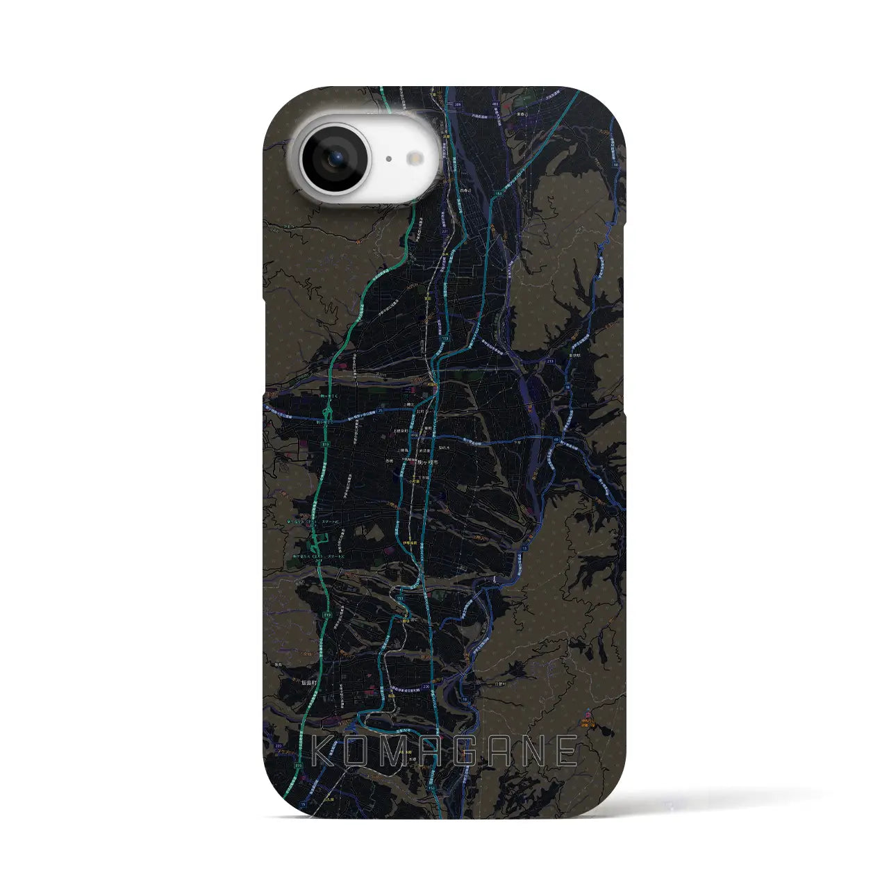 【駒ヶ根（長野県）】地図柄iPhoneケース（バックカバータイプ）