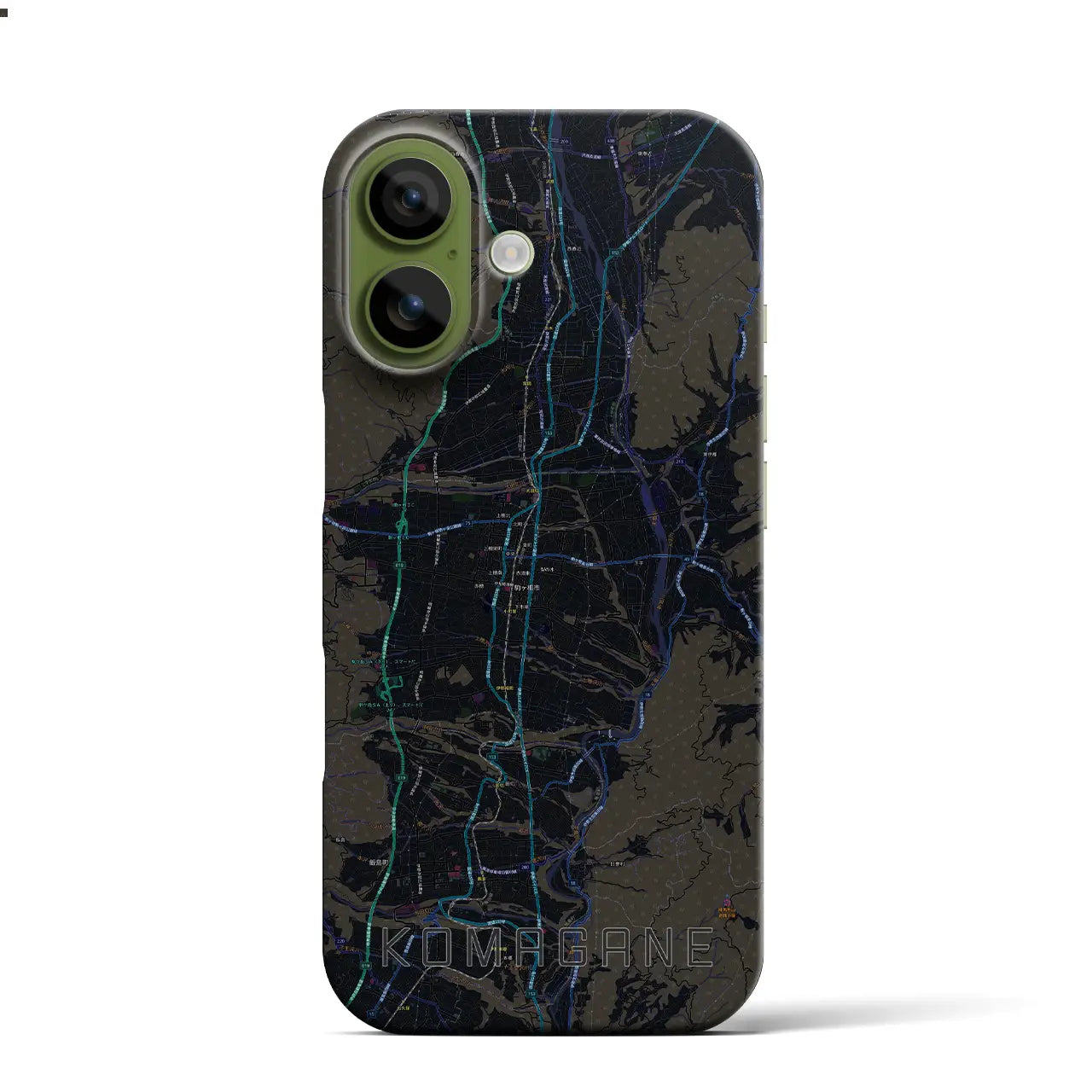 【駒ヶ根（長野県）】地図柄iPhoneケース（バックカバータイプ）