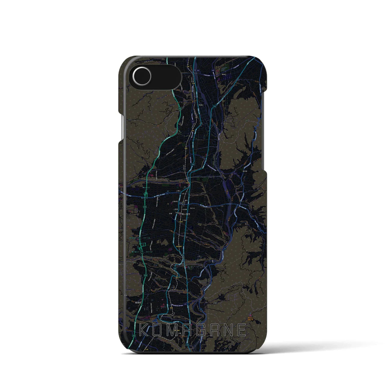 【駒ヶ根（長野県）】地図柄iPhoneケース（バックカバータイプ）