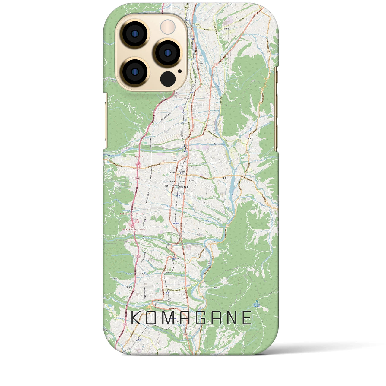 【駒ヶ根（長野県）】地図柄iPhoneケース（バックカバータイプ）