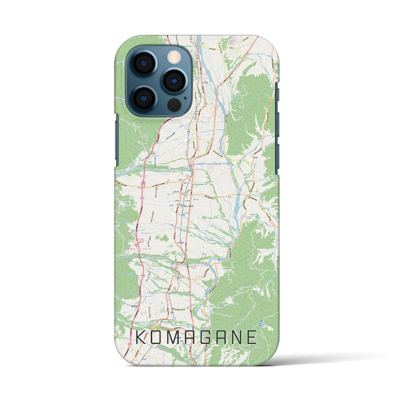 【駒ヶ根（長野県）】地図柄iPhoneケース（バックカバータイプ）