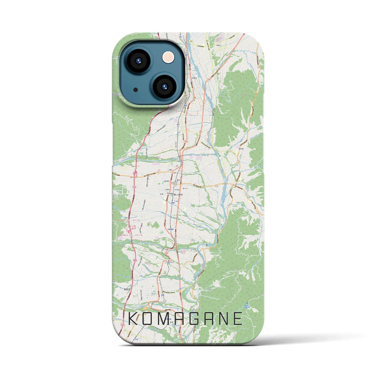 【駒ヶ根（長野県）】地図柄iPhoneケース（バックカバータイプ）