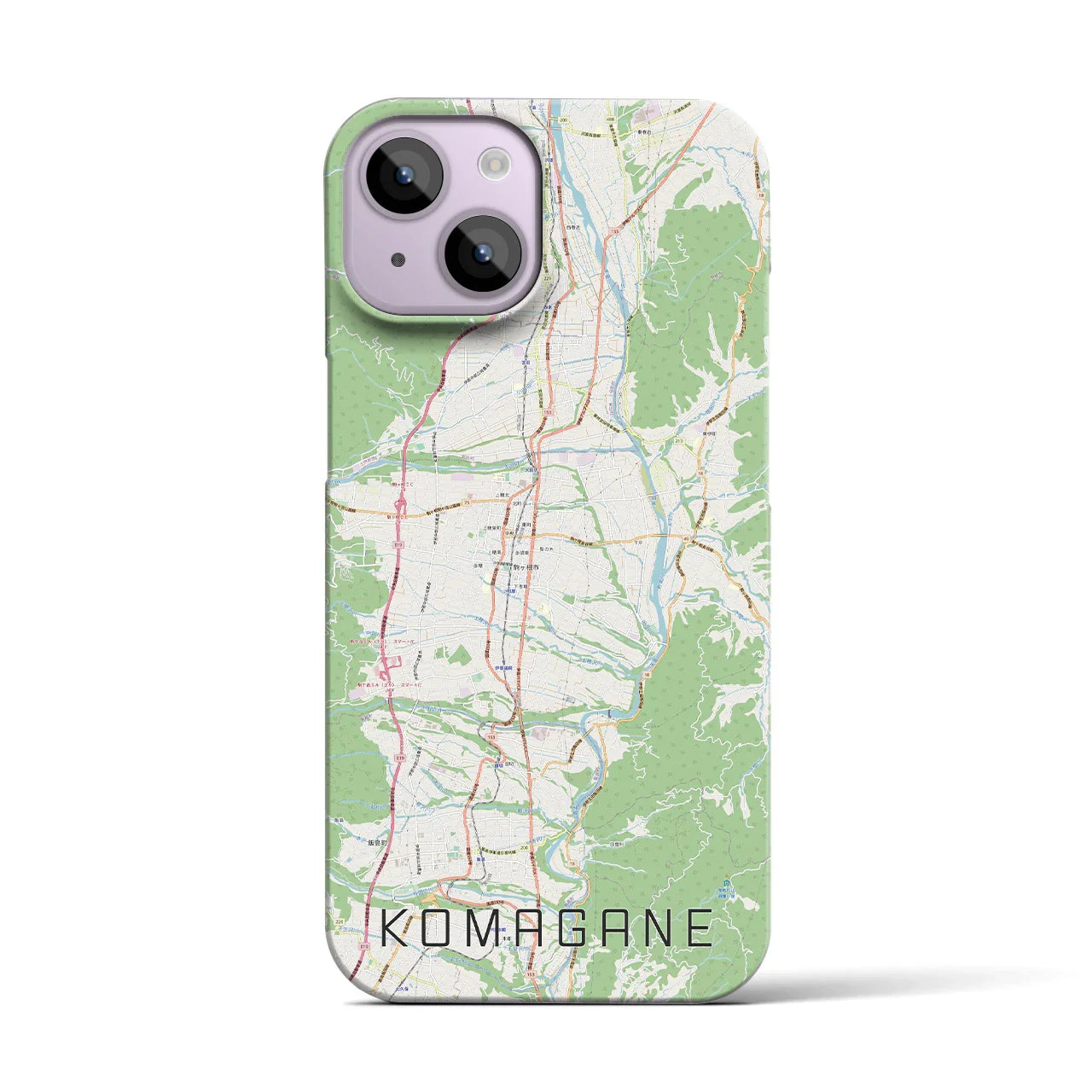 【駒ヶ根（長野県）】地図柄iPhoneケース（バックカバータイプ）