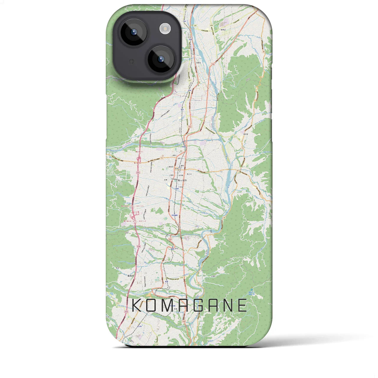 【駒ヶ根（長野県）】地図柄iPhoneケース（バックカバータイプ）
