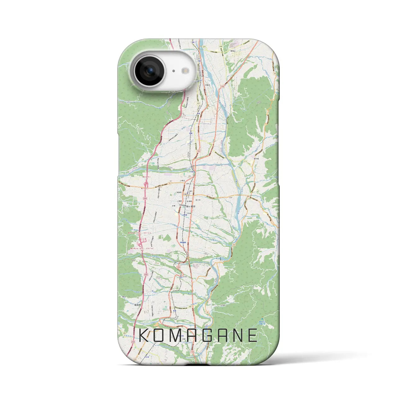 【駒ヶ根（長野県）】地図柄iPhoneケース（バックカバータイプ）