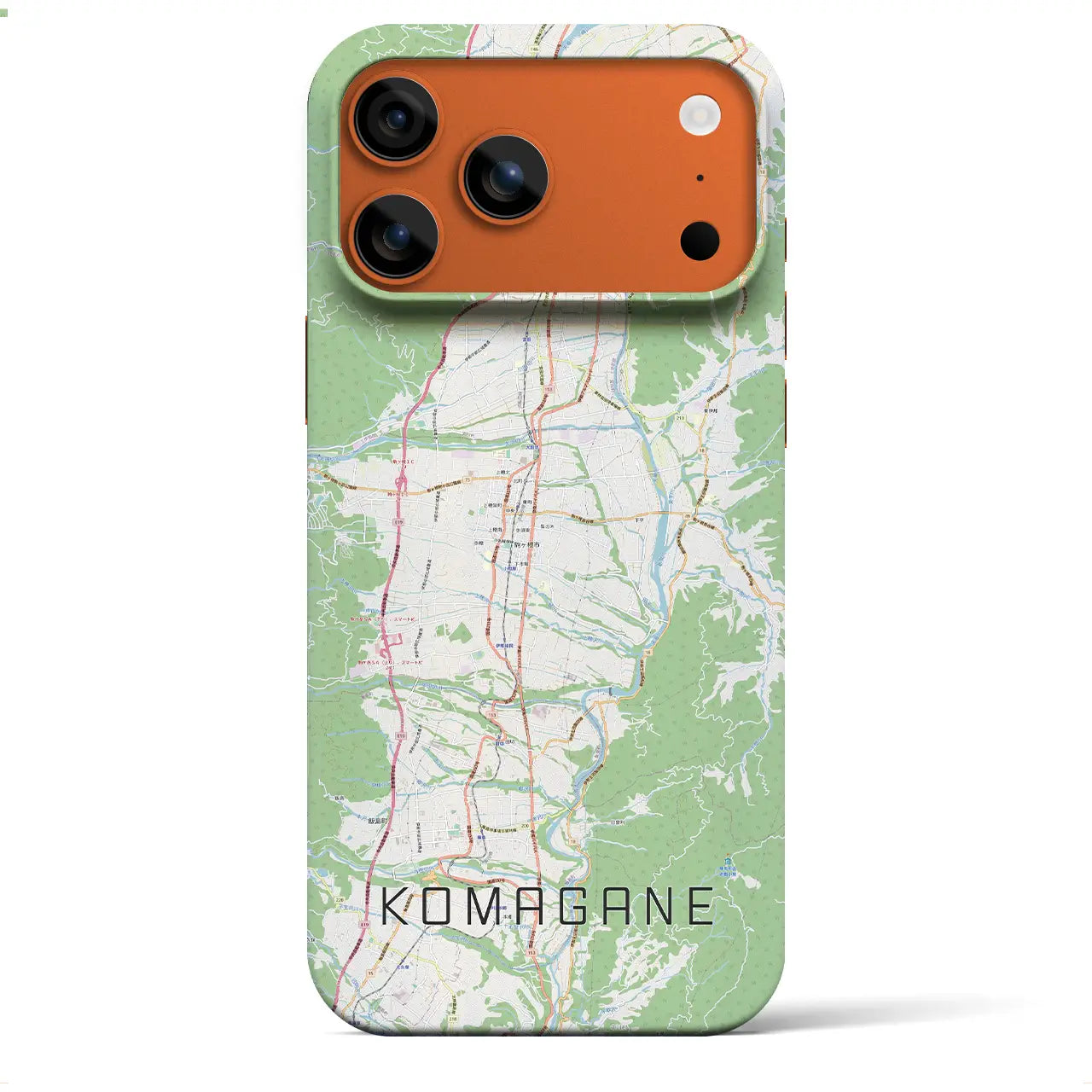 【駒ヶ根（長野県）】地図柄iPhoneケース（バックカバータイプ）
