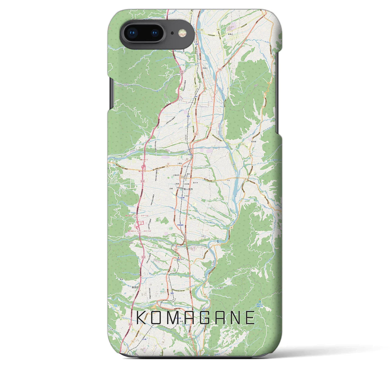 【駒ヶ根（長野県）】地図柄iPhoneケース（バックカバータイプ）