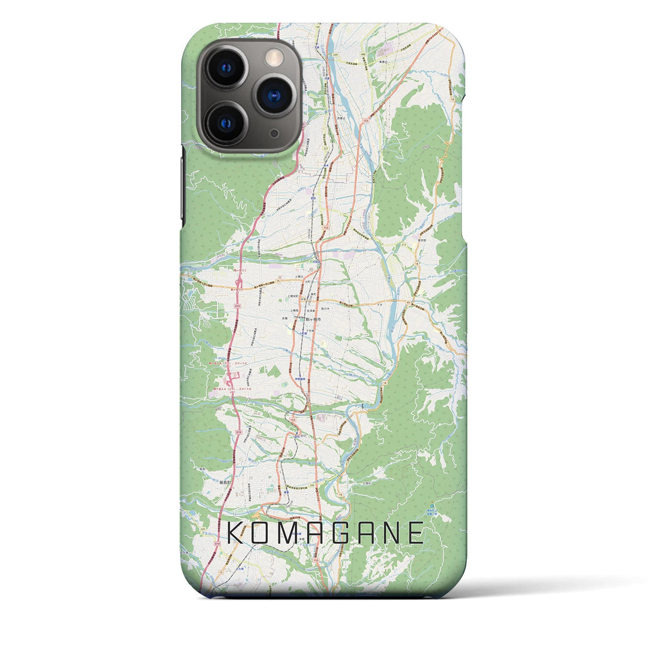 【駒ヶ根（長野県）】地図柄iPhoneケース（バックカバータイプ）