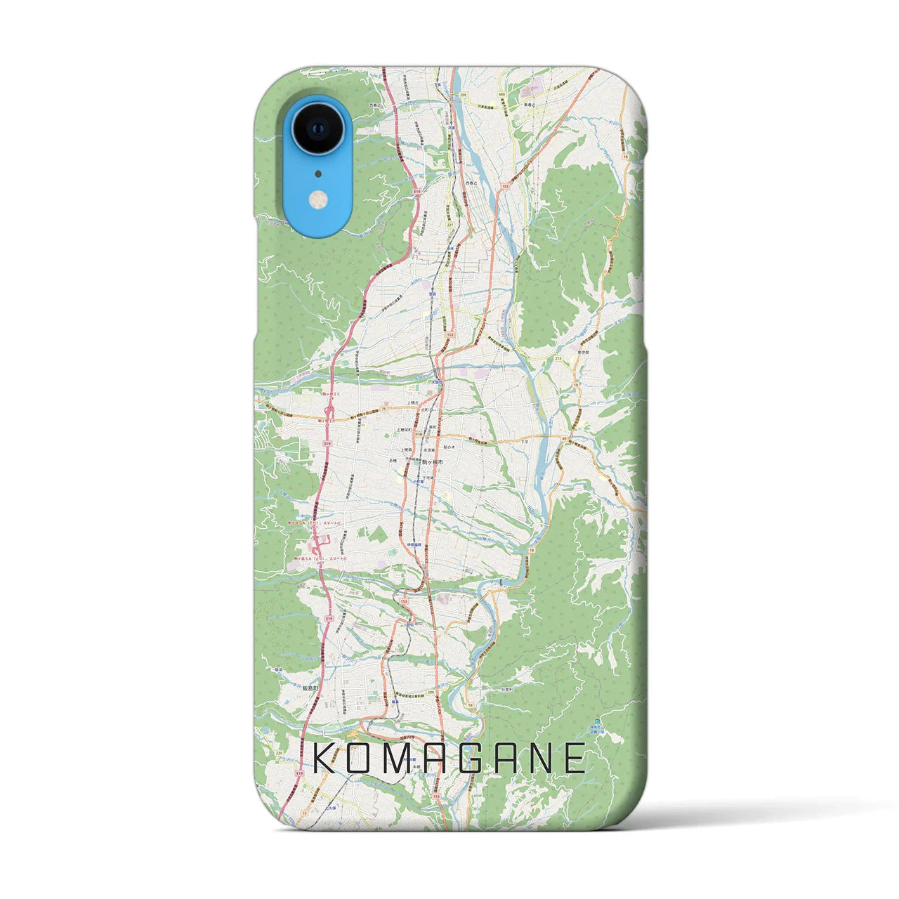 【駒ヶ根（長野県）】地図柄iPhoneケース（バックカバータイプ）