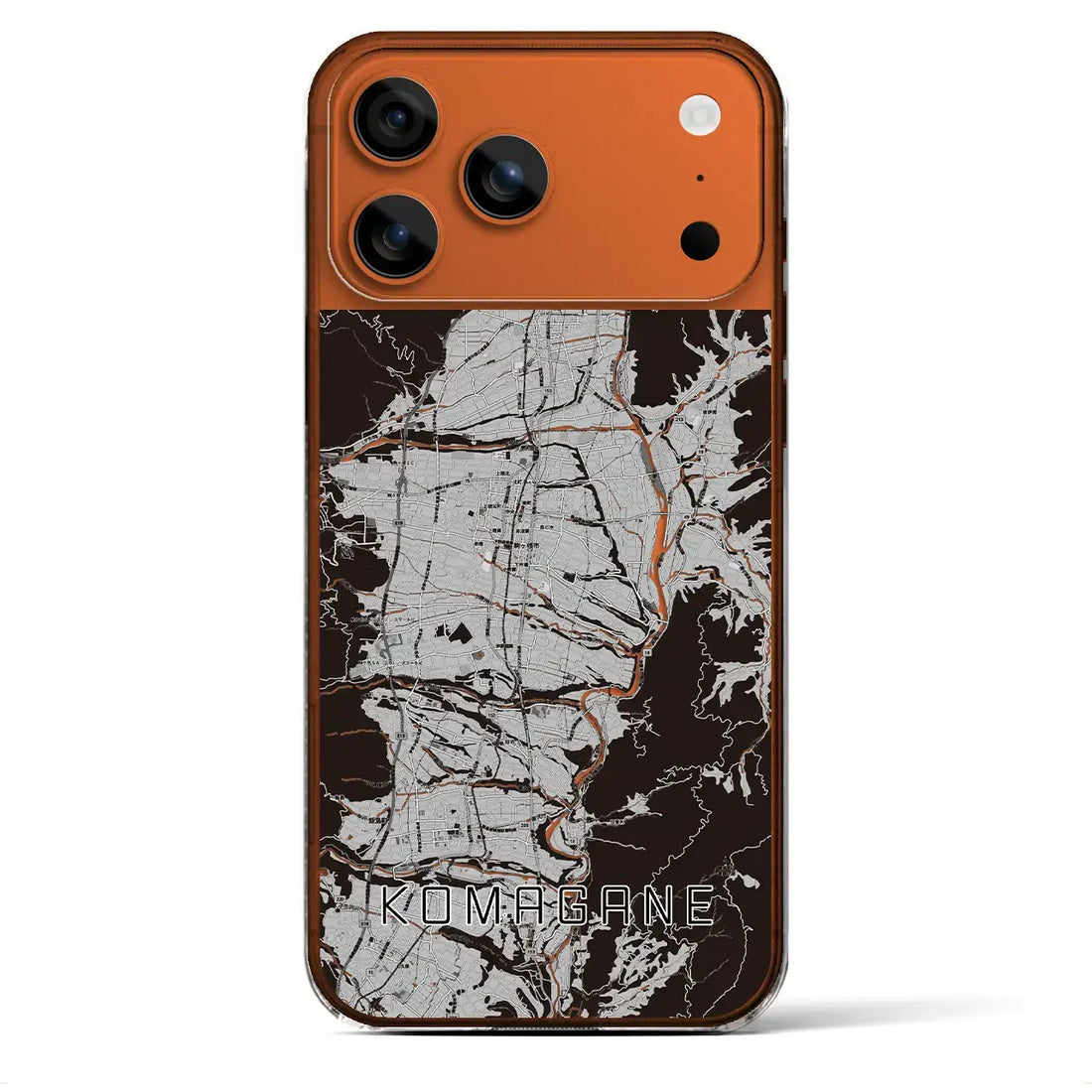 【駒ヶ根（長野県）】地図柄iPhoneケース（クリアタイプ）