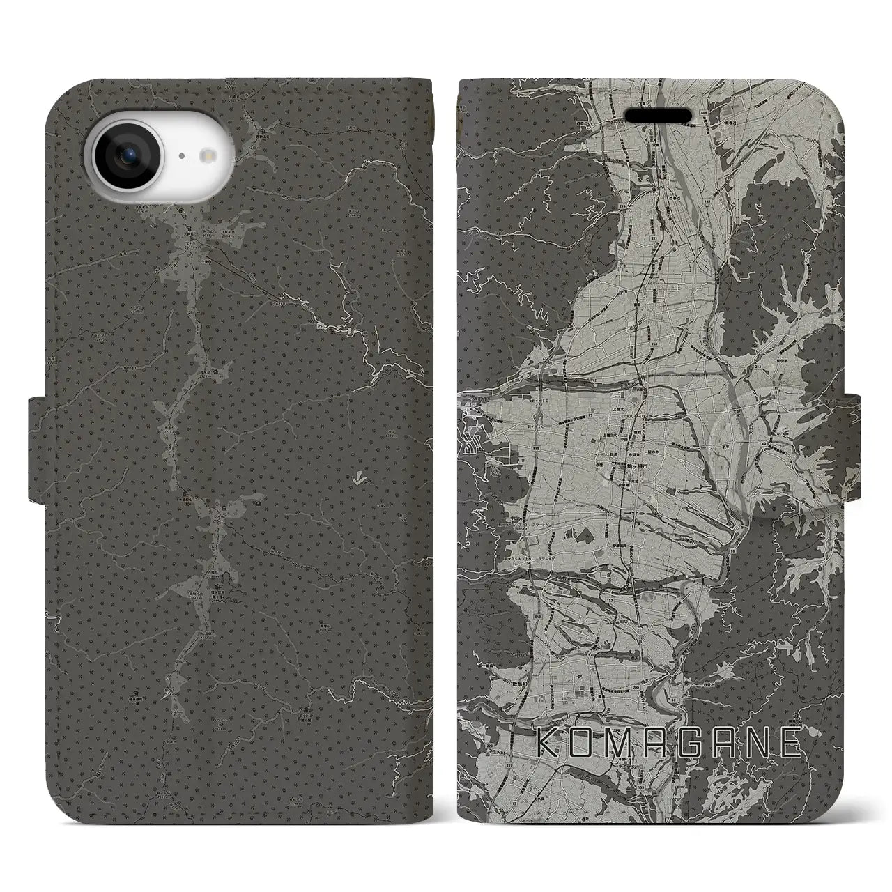 【駒ヶ根（長野県）】地図柄iPhoneケース（手帳タイプ）