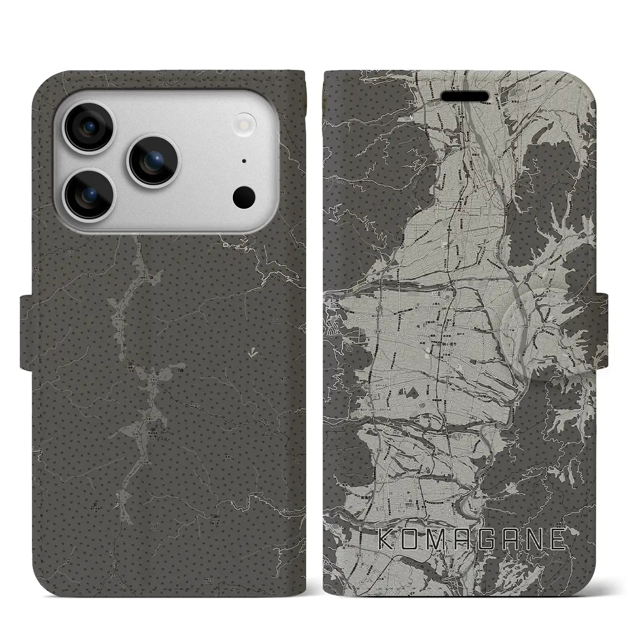 【駒ヶ根（長野県）】地図柄iPhoneケース（手帳タイプ）