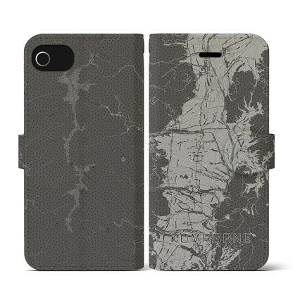 【駒ヶ根（長野県）】地図柄iPhoneケース（手帳タイプ）モノトーン・iPhone SE（第3 / 第2世代） / 8 / 7 / 6s / 6 用