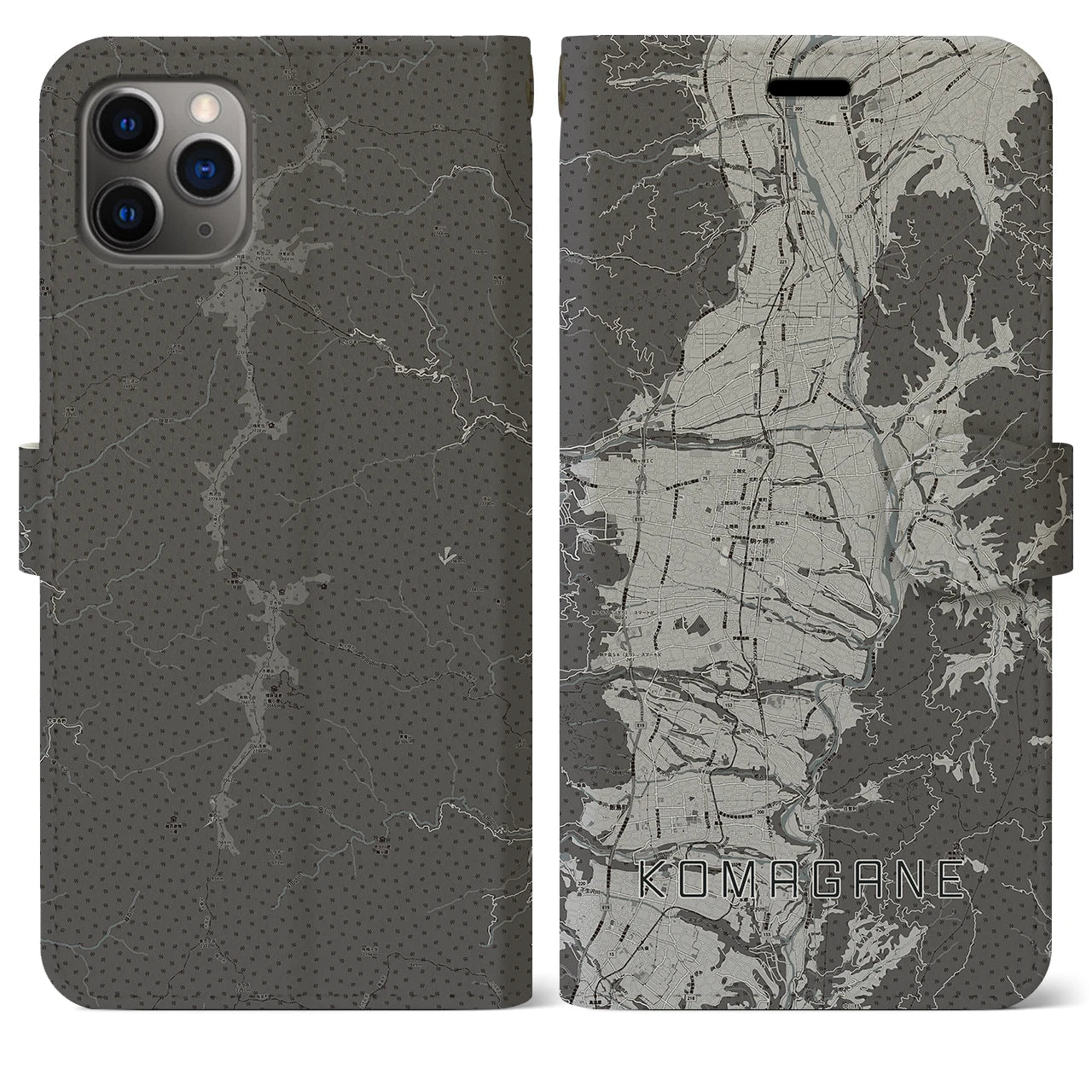 【駒ヶ根（長野県）】地図柄iPhoneケース（手帳タイプ）