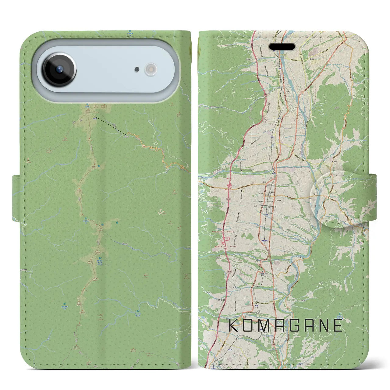 【駒ヶ根（長野県）】地図柄iPhoneケース（手帳タイプ）