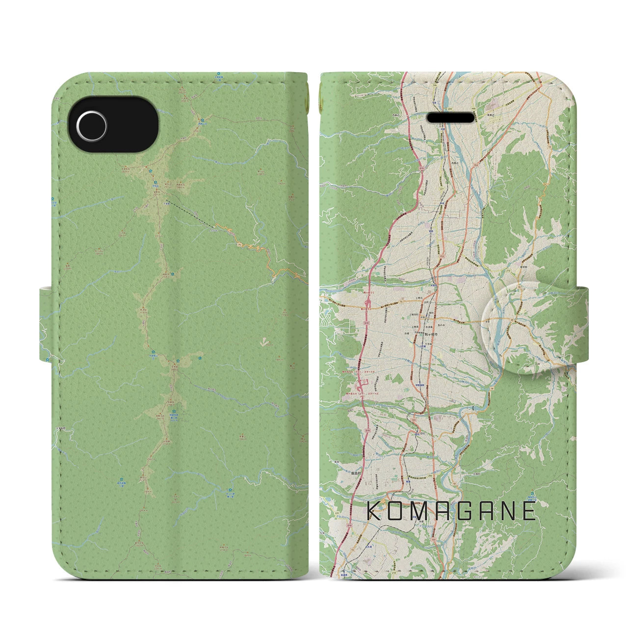 【駒ヶ根（長野県）】地図柄iPhoneケース（手帳タイプ）