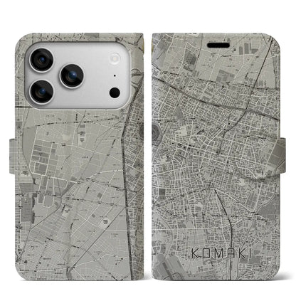 【小牧（愛知県）】地図柄iPhoneケース（手帳タイプ）