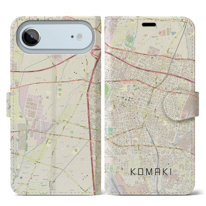 【小牧（愛知県）】地図柄iPhoneケース（手帳タイプ）