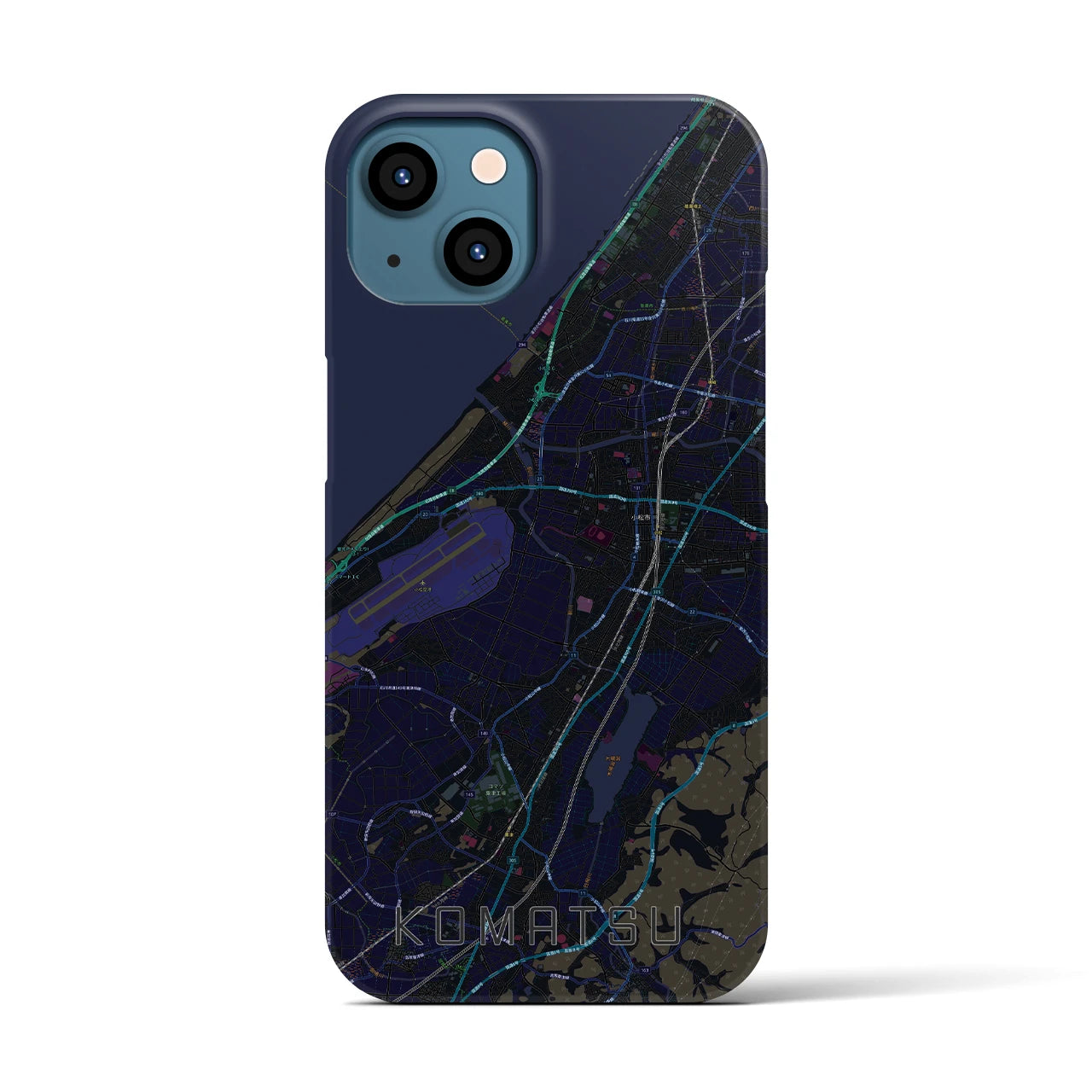 【小松（石川県）】地図柄iPhoneケース（バックカバータイプ）