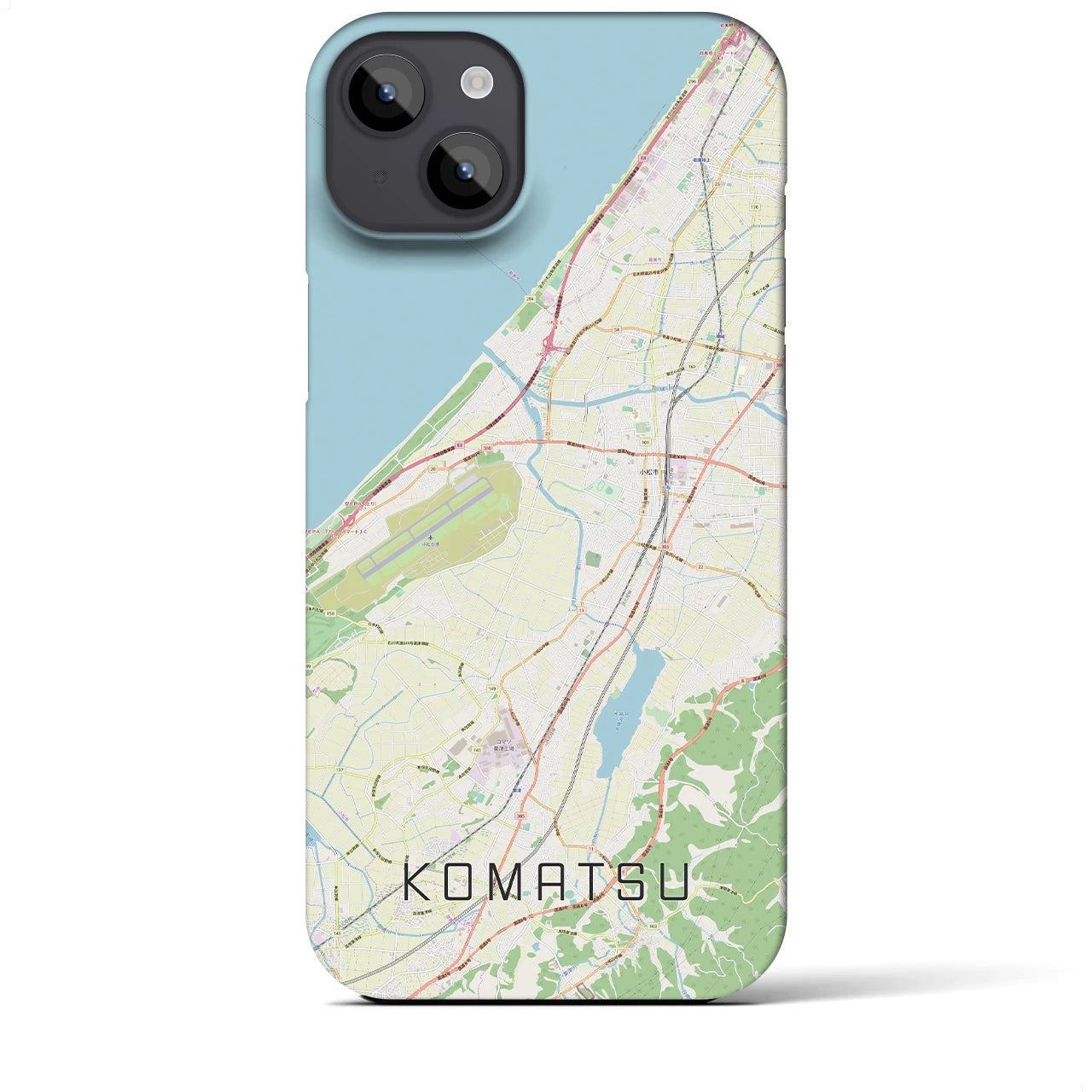 【小松（石川県）】地図柄iPhoneケース（バックカバータイプ）